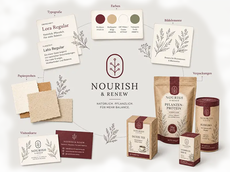 Grafikdesign-Element – Kreis im Corporate Design Nourish & Renew