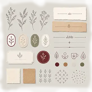 Muster, Formen und grafische Gestaltungselemente im Corporate Design Nourish & Renew