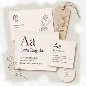 Schriftauswahl im Corporate Design Nourish & Renew – Typografie prägt den Charakter des Auftritts