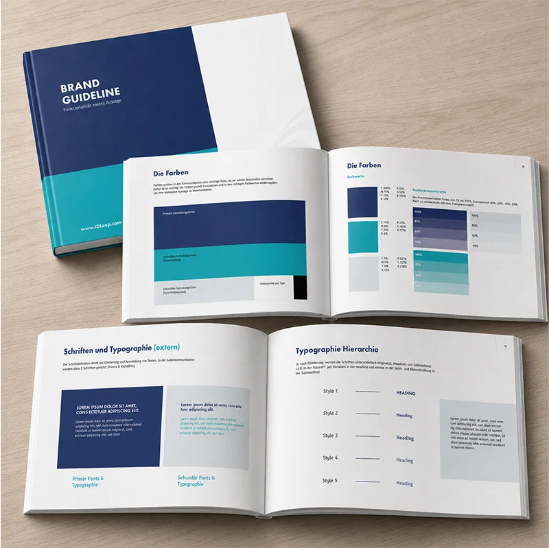 IDloop-Farbe-Typo-Mockup Farben und Typografie des Technologieunternehmens IDloop