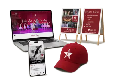 Corporate Design für eine Musicalschule mit Bühnenenergie