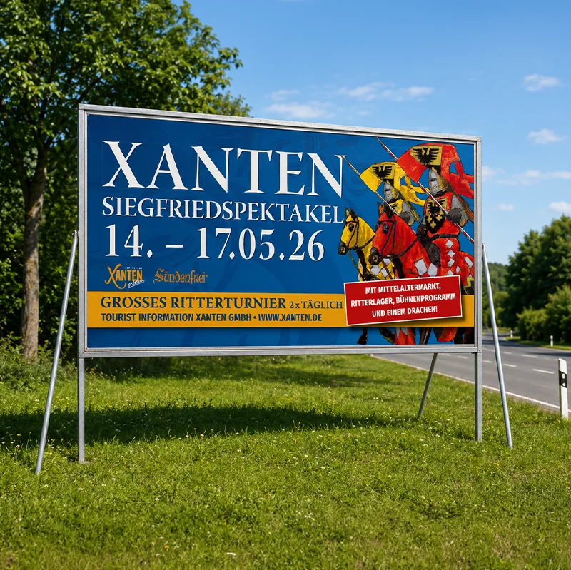 Großformatwerbung für Veranstaltungen in Xanten