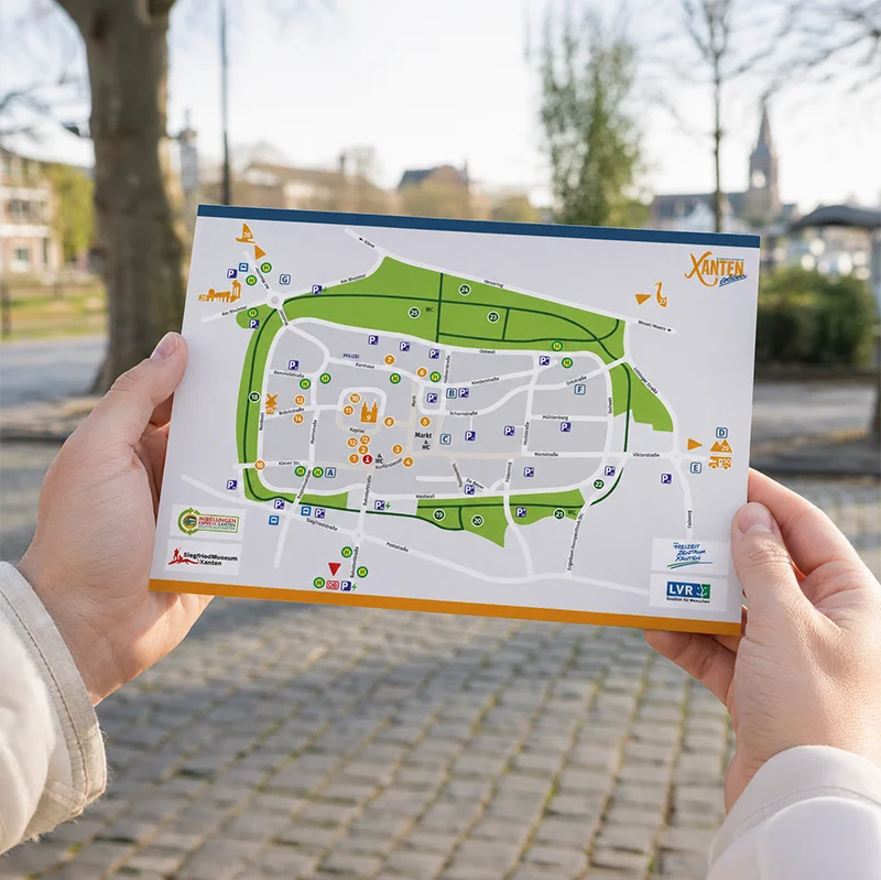 Stadtplan und Informationsmaterial für Xanten