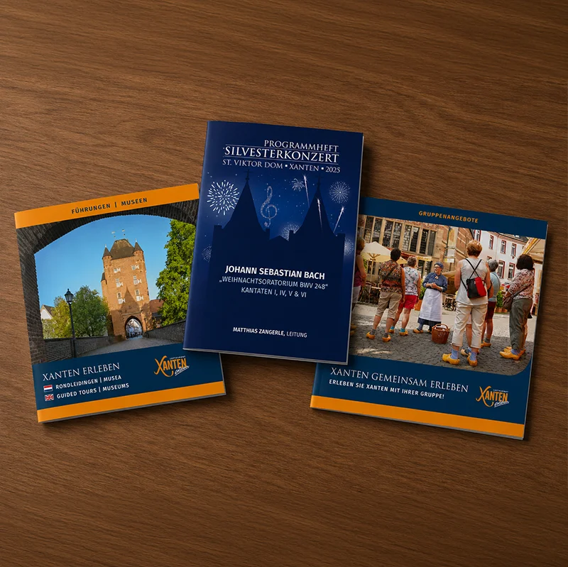 Tourismusbroschüren für Xanten Broschüren und Programmhefte der Tourist Information Xanten